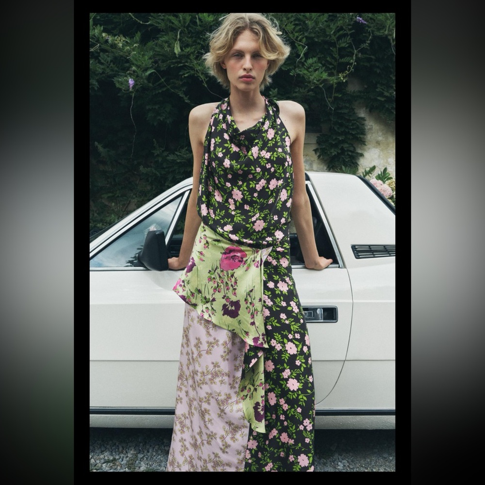 Zara 100% Silk Limited Edition Printed Dress